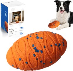 Cozypal Smart Interactive Self-Moving, Auto-Vibrating & Bouncing Electronic Tough Oval Ball Motion Dog Toy, Orange