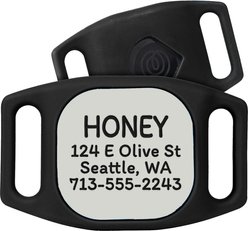 GoTags Life360 Tile Mate Personalized Tracker Holder Dog Collar Accessory, Black, Large