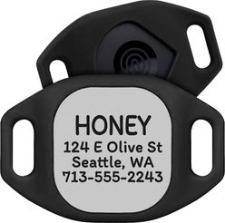 GoTags Life360 Tile Mate Personalized Tracker Holder Dog Collar Accessory, Black, Small