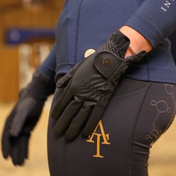 Shires Equestrian Products Aubrion PU Ladies Horse Riding Gloves, Black, Medium slide 2 of 2