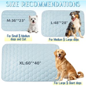Heeyoo Double-Side Designed Cooling Washable Thicken Cooling Mat Dog Bed, Blue, 36.0 x 23.0-in