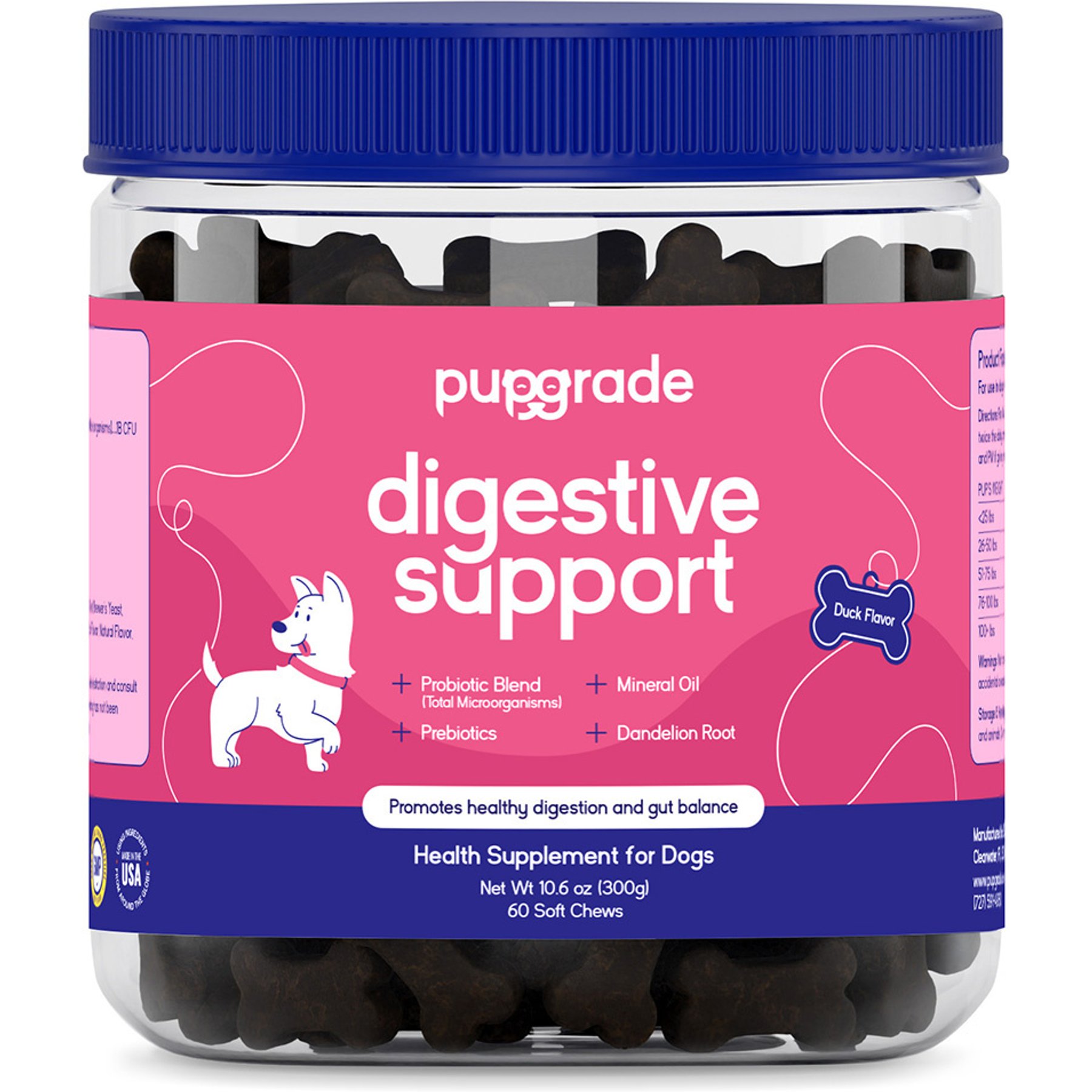 PupGrade Digestive Support Supplement for Dogs, 60 count