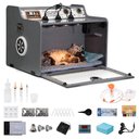 Coziwow Adjustable Temperature Wooden Heated Puppy Incubator, Cat & Small Pet House, Grey, 22-L