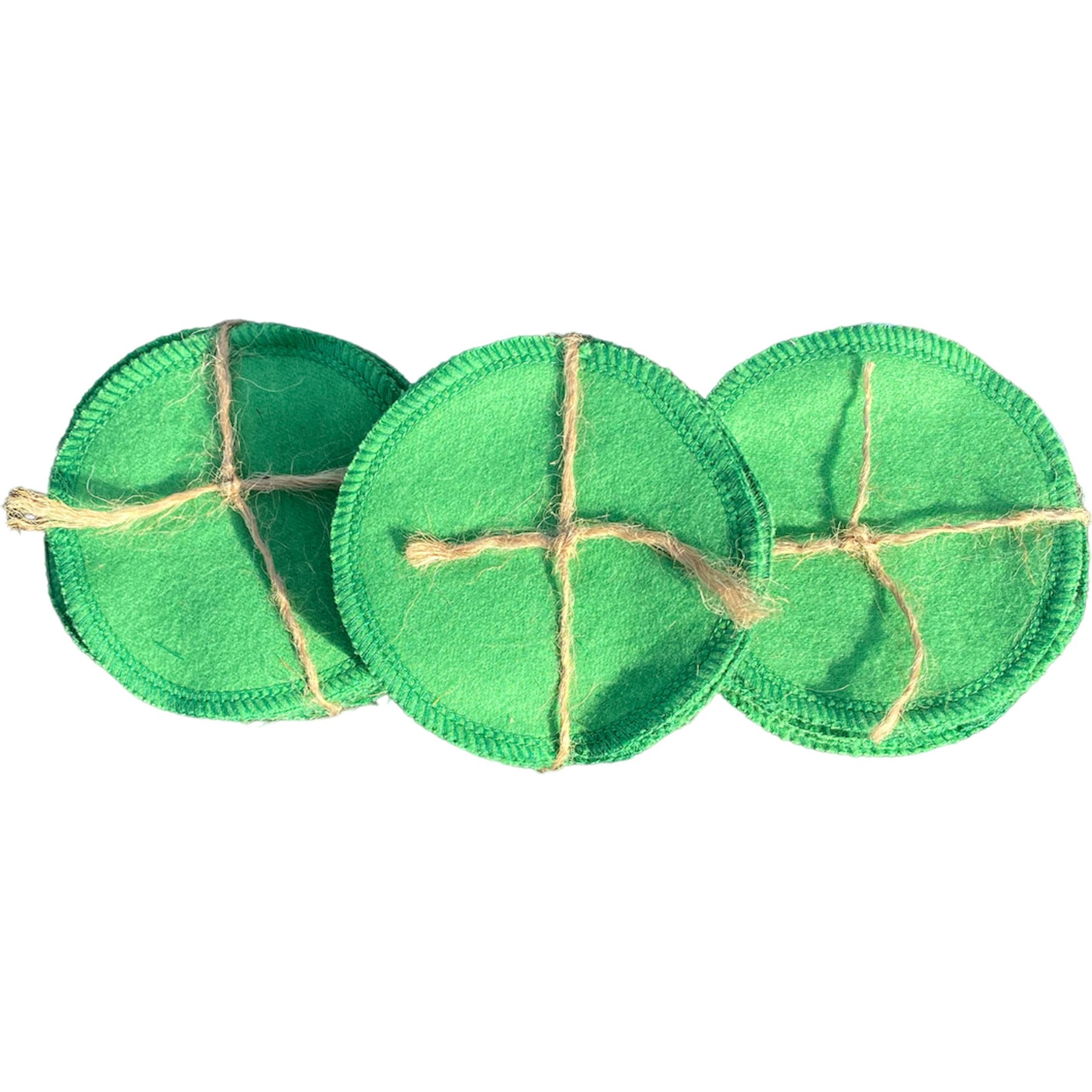 RenewedPet Reusable Cotton Pet Grooming Pads, Green, 30 count