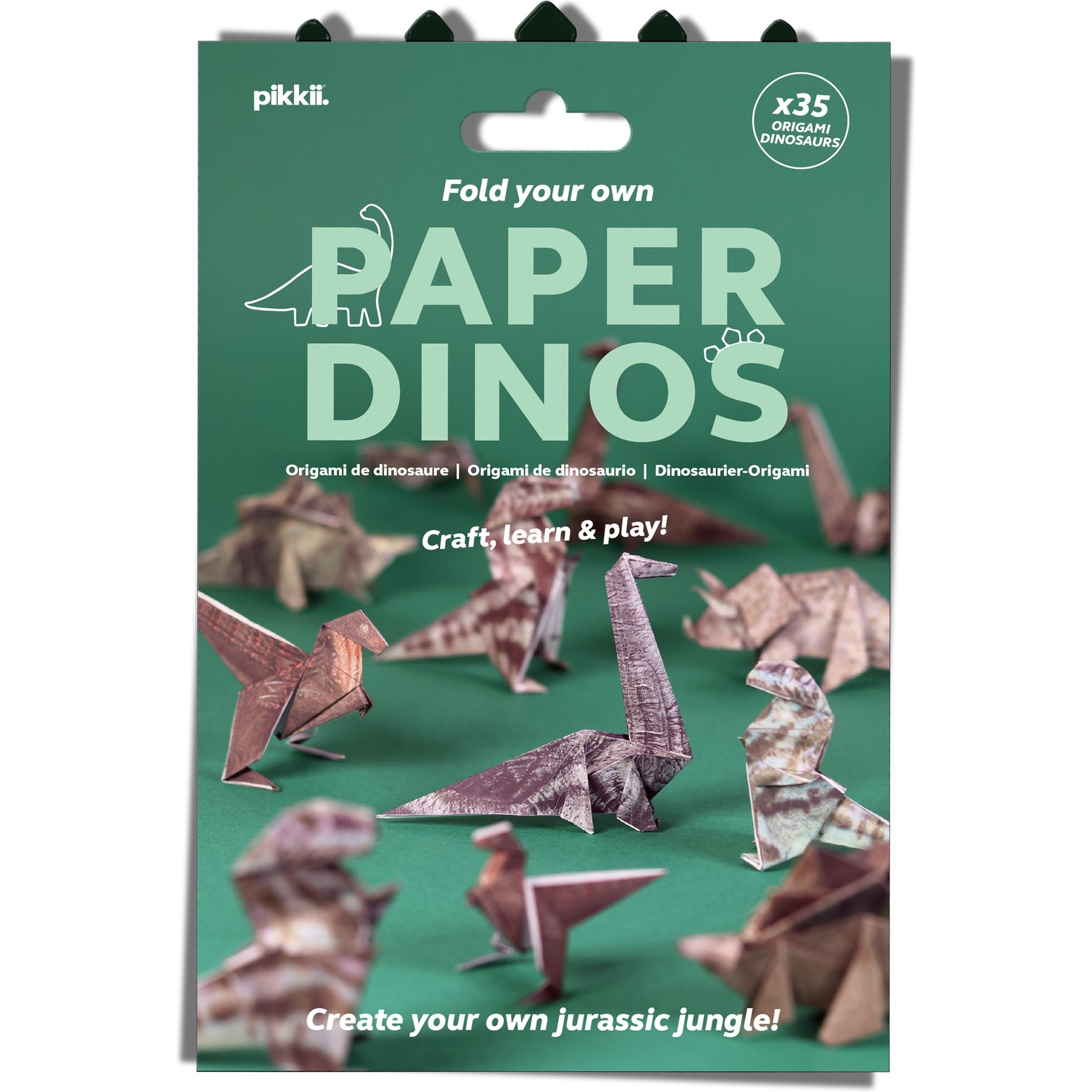 Pikkii Paper Dinos Craft Kit, 15 count