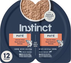 Instinct Pate Split Cup Grain-Free Real Salmon Entree Wet Cat Food, 2.64-oz cup, case of 12