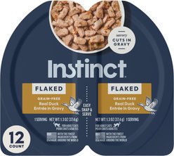 Instinct Flaked Split Cup Grain-Free Real Duck Entree in Gravy Wet Cat Food, 2.64-oz cup, case of 12