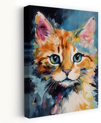 Trend Board Life The Kitten Canvas Wall Art Pet Gift Decor, Multicolor, 18 x 12-in