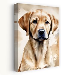 Trend Board Life Golden Retriever Aquarell Canvas Wall Art Pet Gift Decor, Multicolor, 18 x 12-in