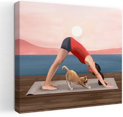 Trend Board Life Harmony At Dawn Canvas Wall Art Pet Gift Decor, Multicolor, 18 x 18-in