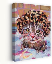 Trend Board Life Splish Splash Cat Exclusive Canvas Wall Art Pet Gift Decor, Multicolor, 18 x 12-in