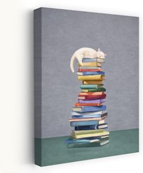 Trend Board Life Where the Cat Dreams Exclusive Canvas Wall Art Pet Gift Decor, Multicolor, 18 x 12-in