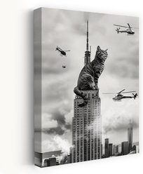 Trend Board Life Cat on Top Canvas Wall Art Pet Gift Decor, Multicolor, 18 x 12-in