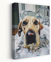 Trend Board Life Bubble Trouble Exclusive Canvas Wall Art Pet Gift Decor, Multicolor, 18 x 12-in