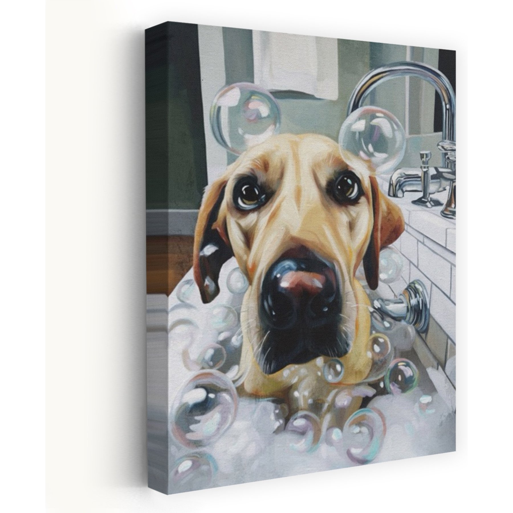 Trend Board Life Bubble Trouble Exclusive Canvas Wall Art Pet Gift Decor, Multicolor, 18 x 12-in