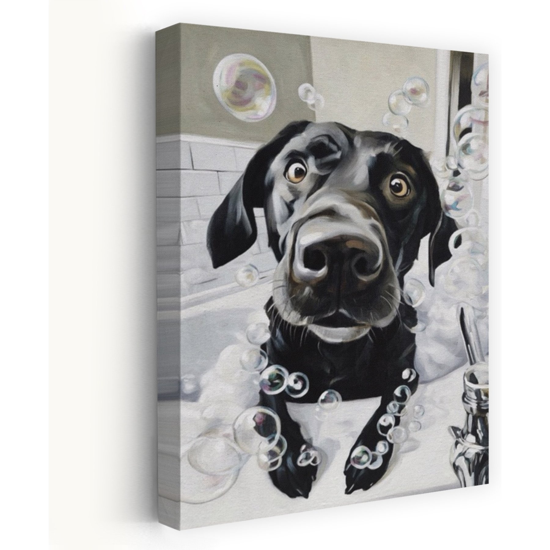 Trend Board Life Soapy Doggy Exclusive Canvas Wall Art Pet Gift Decor, Multicolor, 36 x 24-in