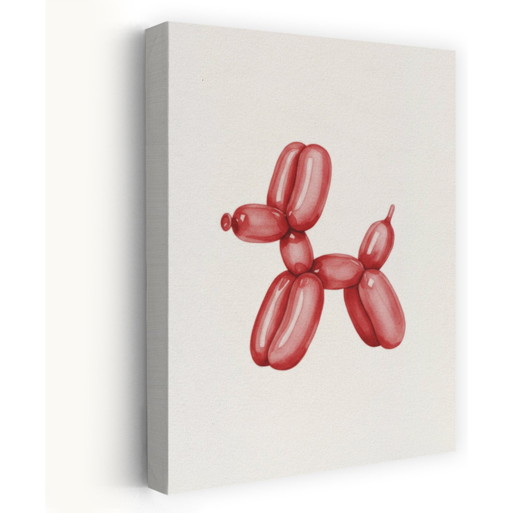 Trend Board Life Red Balloon Dog Canvas Wall Art Pet Gift Decor, Multicolor, 18 x 12-in