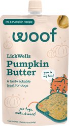 Woof LickWells Pumpkin Peanut Butter Spread Lickable Dog, 12-oz bag