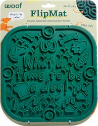 Woof Flipmat Interactive Treat Dispensing Dog Toy, Green, Large