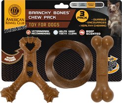 American Kennel Club Beef Scented Training Assorted Dog Chew Toy, 3 count