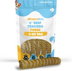 HOTSPOT PETS 6-in Small Whole Beef Trachea Tubes Dog Natural Chew Treats, 8-oz bag