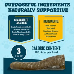 HOTSPOT PETS 6-in Double Stuffed Trachea Tube with Peanut Butter Dog Natural Chew Treats, 3 count slide 2 of 6