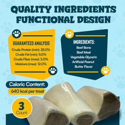HOTSPOT PETS 3-4-in Shin Bone Stuffed with Peanut Butter Dog Natural Chew Treats, 3 count slide 2 of 6