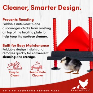 RentACoop Chick Brooder Heating Plate & Anti-Roost Cone Set, 10 x 10-in, 15 watt