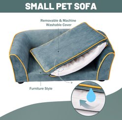 LFC PETS Fully Assembled Wooden Water-Resistant Elevated Dog & Cat Sofa Bed with Removable Cover, Green slide 2 of 9