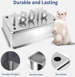 Bartuke High Sided Enclosed Stainless Steel Litter Box with Lid, Litter Scoop & Foot Pedal, XXX-Large: 28 x 20 x 17-in, Dark Grey slide 2 of 8
