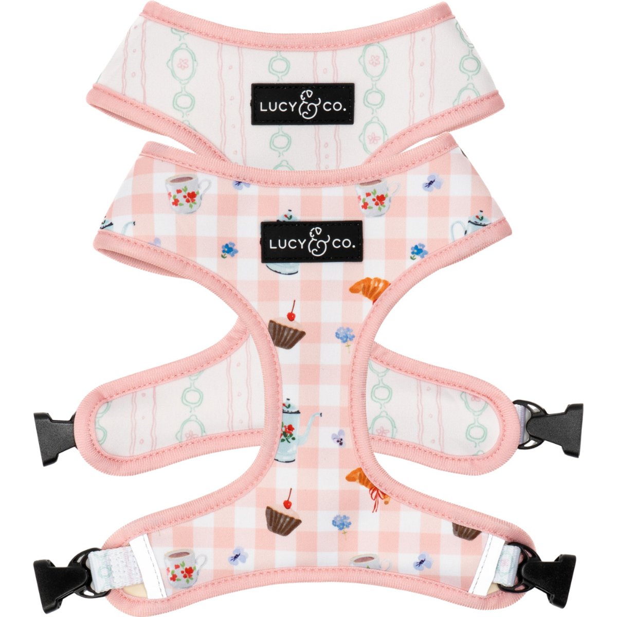 Lucy & Co. Sipping Slowly Reversible Dog Harness, Large: 20 to 28-in chest