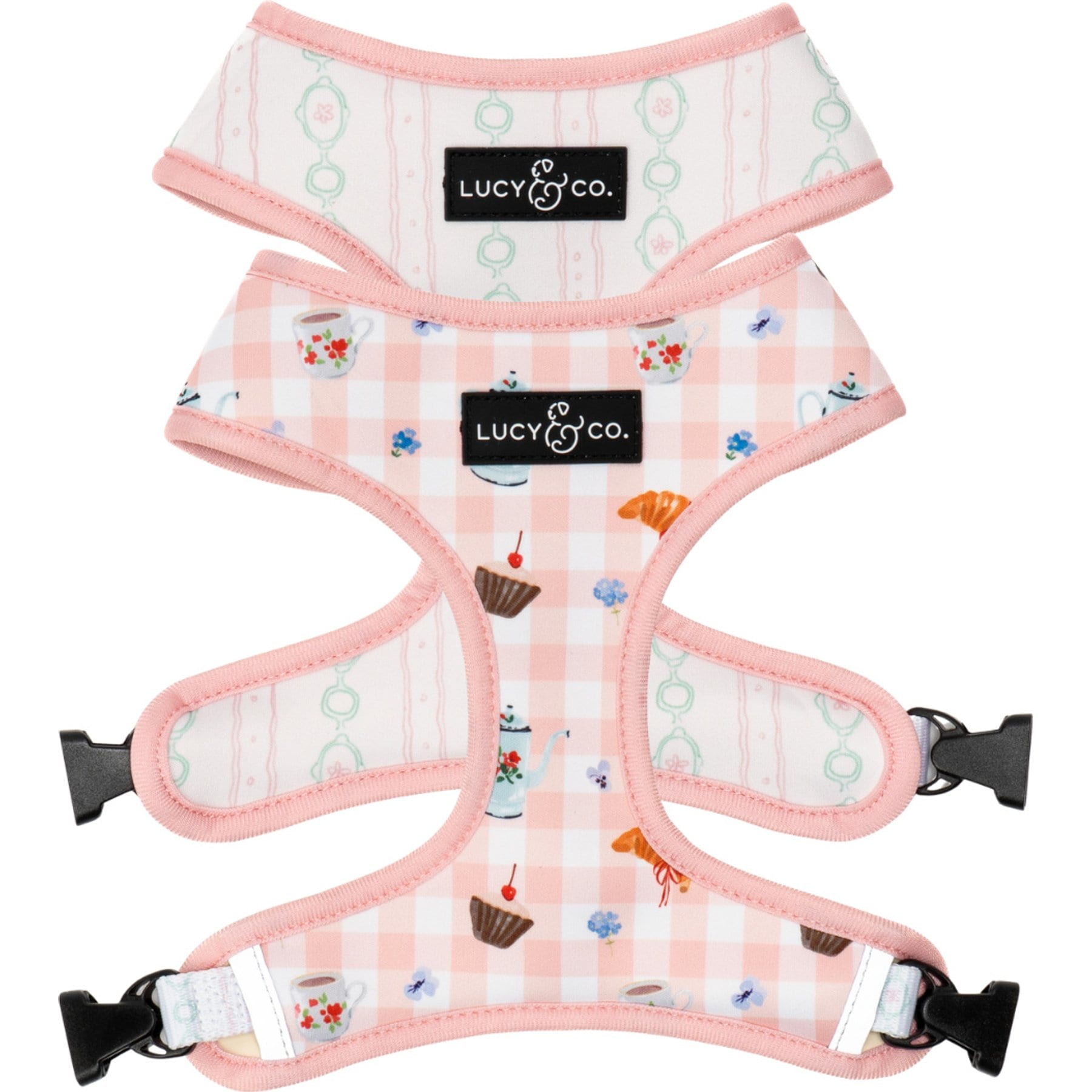 Lucy & Co. Sipping Slowly Reversible Dog Harness, Medium: 17 to 23-in chest