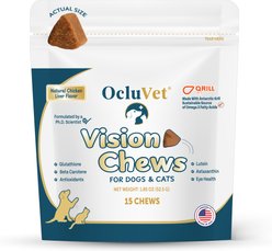 OcluVet Chicken Flavored Chew Vision Supplement for Dogs & Cats, 15 count