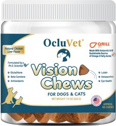 OcluVet Chicken Flavored Chew Vision Supplement for Dogs & Cats, 60 count