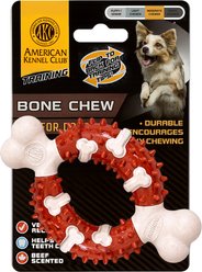 American Kennel Club Wood Chip Bone with Ring & Spikes Dog Chew Toy
