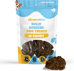 HOTSPOT PETS Bully Burgers High-Protein Soft & Chewy Dog Chew Treats, 10 count