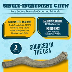 HOTSPOT PETS Giant Whole Naturally Shed 10-in Deer Antler Dog Treats, 2 count slide 2 of 6