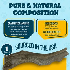 HOTSPOT PETS X-Large Whole Naturally Shed 8-in Deer Antler Dog Treats, 1 count slide 2 of 6