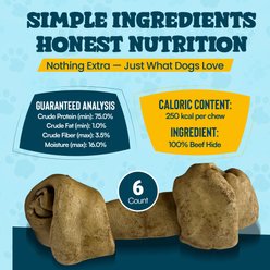 HOTSPOT PETS Knotted 8 to 9-in Chicken Flavor Rawhide Bone Dog Treats, 6 count slide 2 of 6