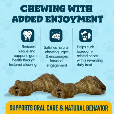 Show full view: HOTSPOT PETS Knotted 4 to 5-in Peanut Butter Flavor Rawhide Bone Dog Treats, 24 count slide 7 of 7