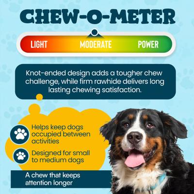Show full view: HOTSPOT PETS Knotted 4 to 5-in Peanut Butter Flavor Rawhide Bone Dog Treats, 24 count slide 5 of 7