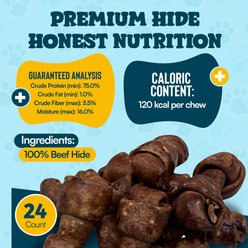 HOTSPOT PETS Knotted 4 to 5-in Beef Flavor Rawhide Bone Dog Treats, 24 count slide 2 of 6