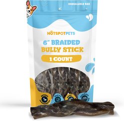 HOTSPOT PETS 6-in Premium Individually Wrapped Braided Bully Sticks Dog Treats, 1 count