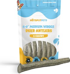 HOTSPOT PETS 6 to 9-in Whole Deer Antler Dog Treats, Medium, 3 count