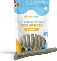 HOTSPOT PETS 6 to 9-in Whole Deer Antler Dog Treats, Medium, 1 count