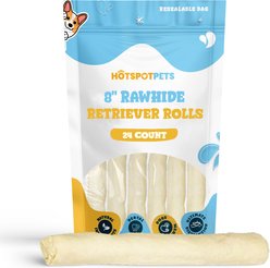 HOTSPOT PETS 7 to 8-in Retriever Rolls Rawhide Dog Treats, 24 count