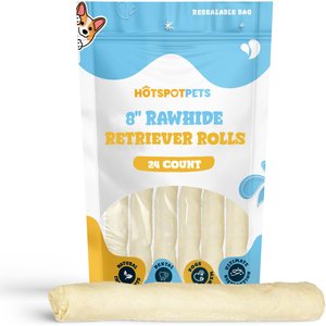 HOTSPOT PETS 7 to 8-in Retriever Rolls Rawhide Dog Treats, 24 count