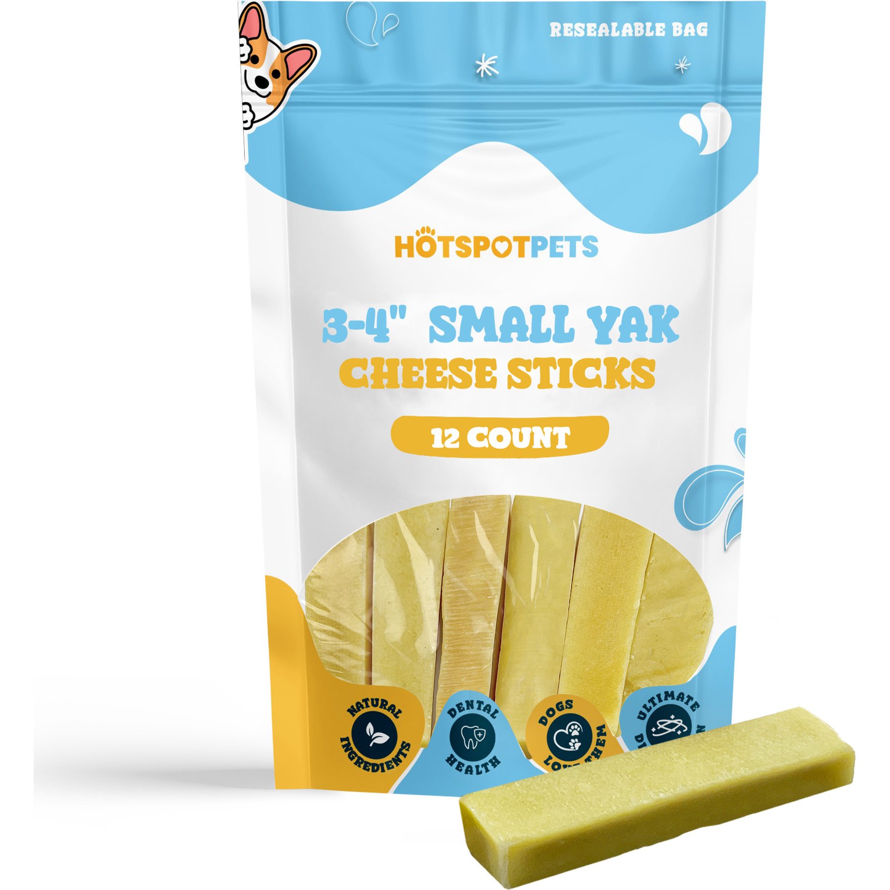 HOTSPOT PETS 3 to 4-in Himalayan Yak Cheese Dog Chew Treats, Small, 12 count