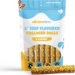 HOTSPOT PETS 6-in Beef Crunchy Munchy Rolls Dog Treats, 6 count