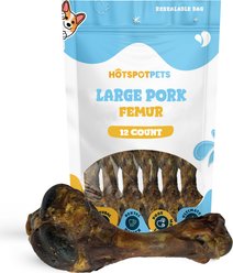 HOTSPOT PETS 6 to 8-in Pork Femur Dog Chew Treats, Large, 12 count
